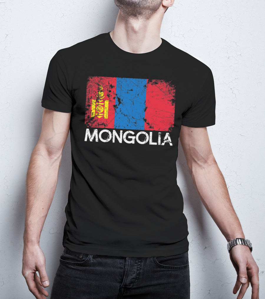 Mongolian Flag Vintage Mongolia T-Shirt