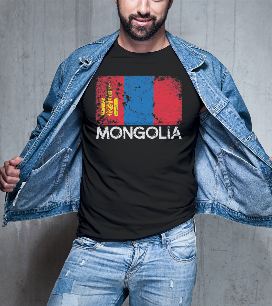 Mongolian Flag Vintage Mongolia T-Shirt