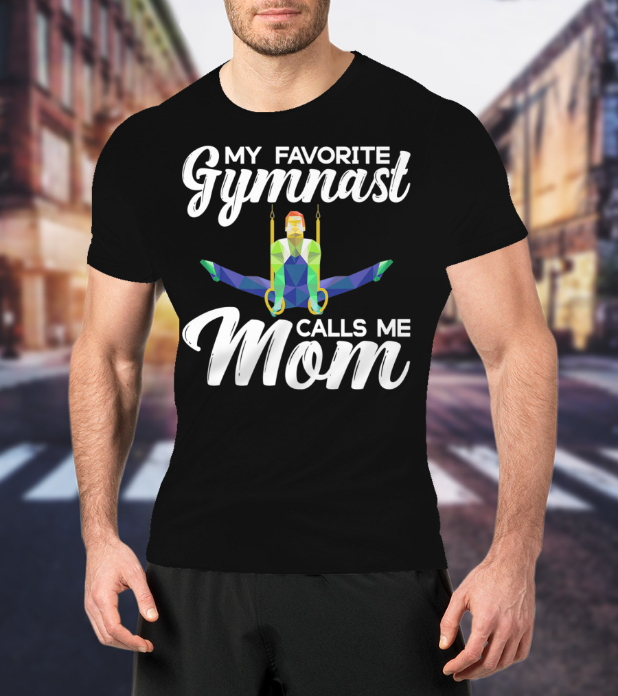 My Favorite Gymnast Calls Me Mom Geometric Rings T-Shirt