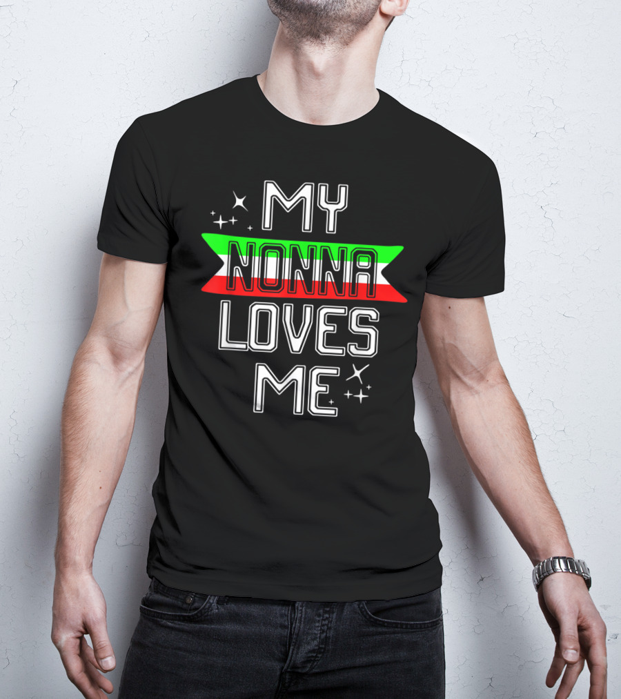 My Nonna Loves Me Italian Flag T-Shirt