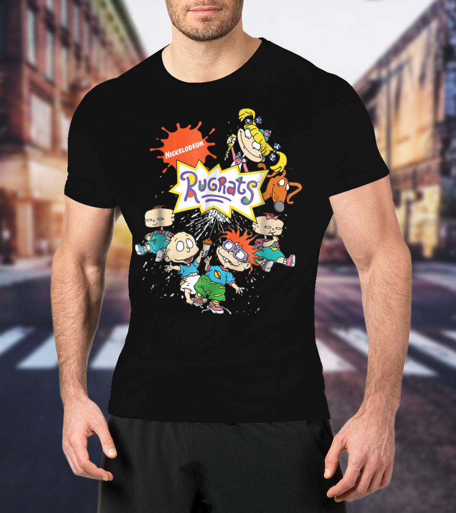 Nickelodeon Rugrats Cartoon Characters Full Group Splash T-Shirt
