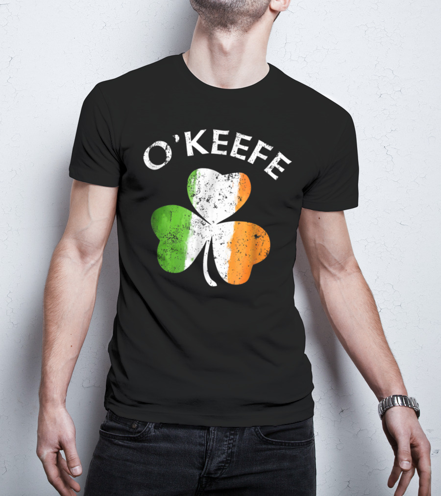 O'Keefe Irish Shamrock Tricolor Flag T-Shirt