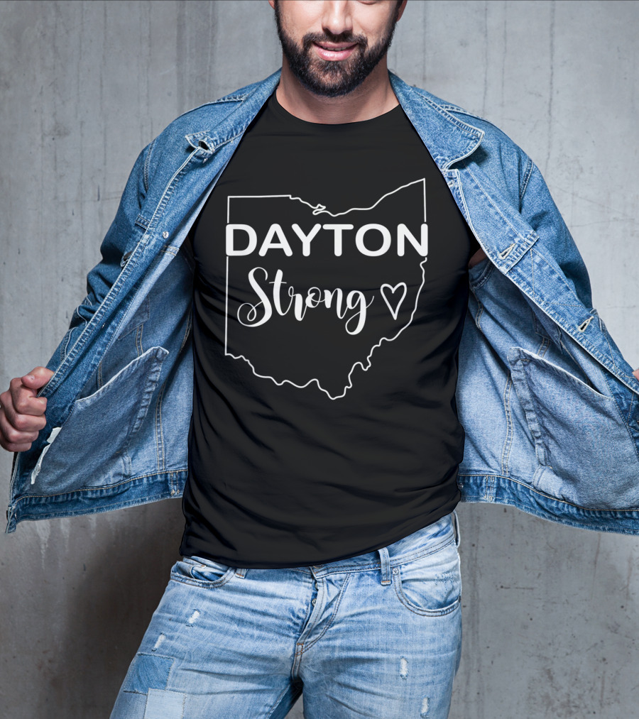 Ohio Dayton Strong Map Heart T-Shirt