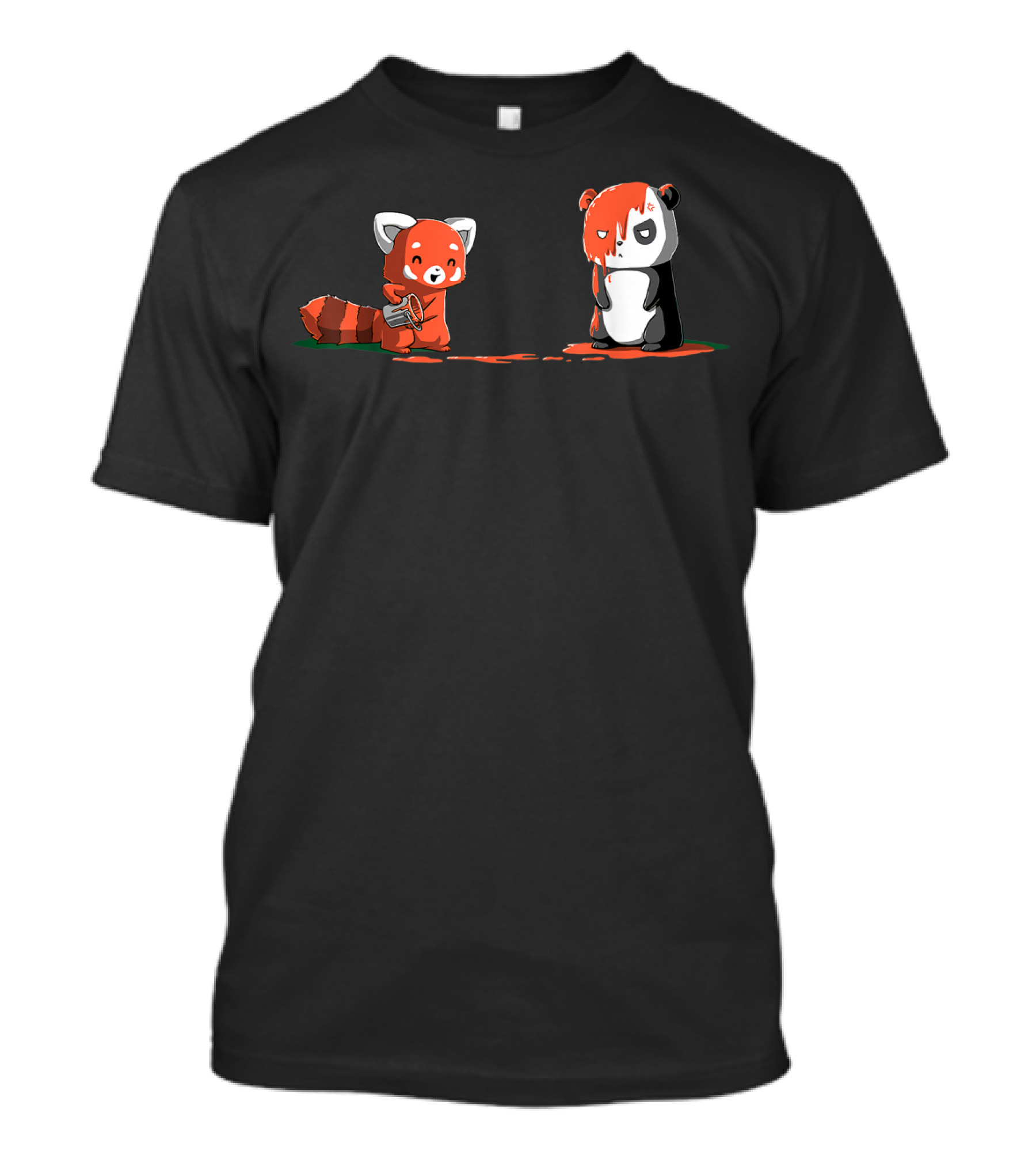 Panda Red Panda Cute I Love Pandabear Playful Paint Splash T-Shirt