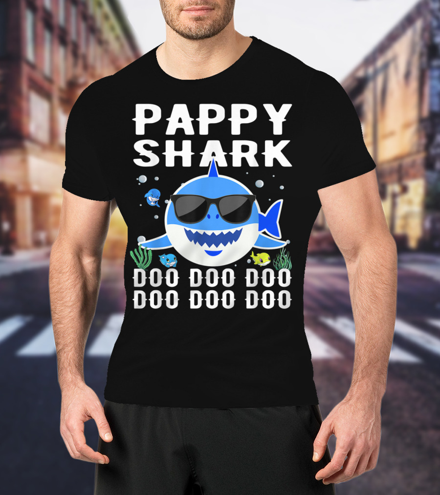 Pappy Shark Doo Doo Doo Doo Sunglasses Family Fun T-Shirt