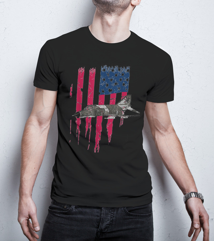 Patriotic 4 Phantom McDonnell Douglas American Fighter Jet T-Shirt