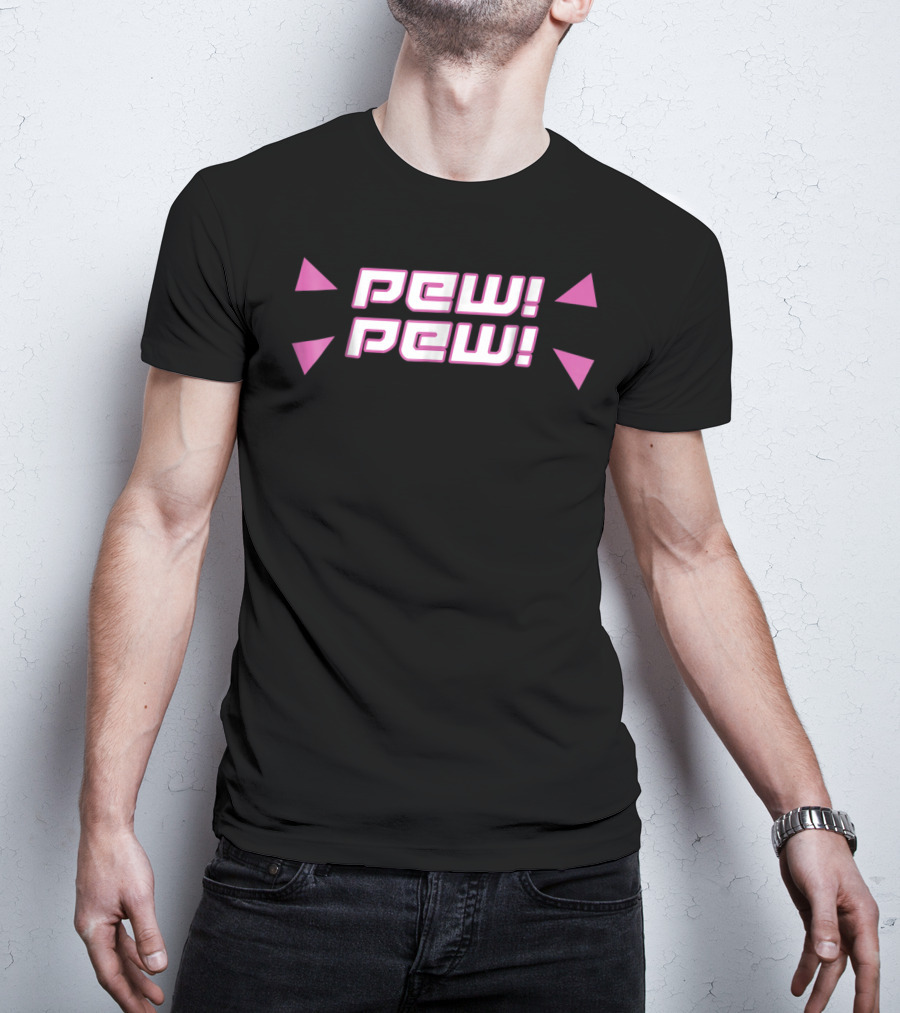 Pew Pew Cute Videogame Retro Text T-Shirt