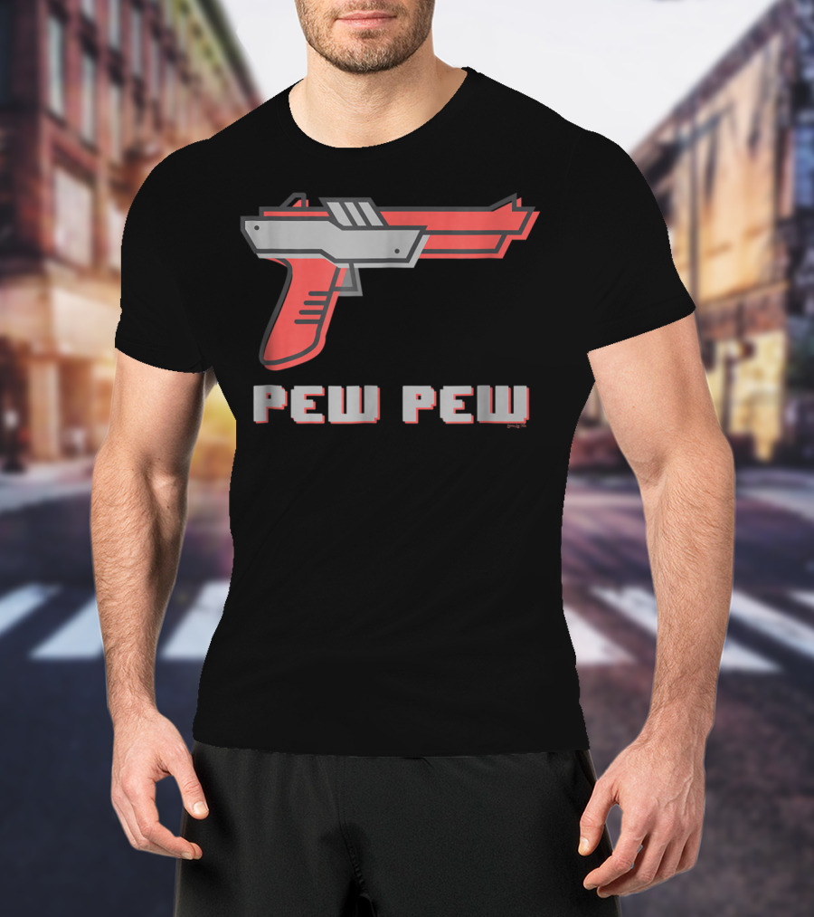 Pew Pew Retro Gaming Gun T-Shirt
