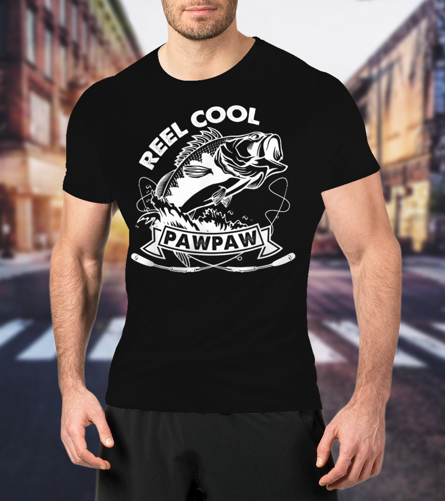 Reel Cool Pawpaw Fishing Bass Splash And Line T-Shirt