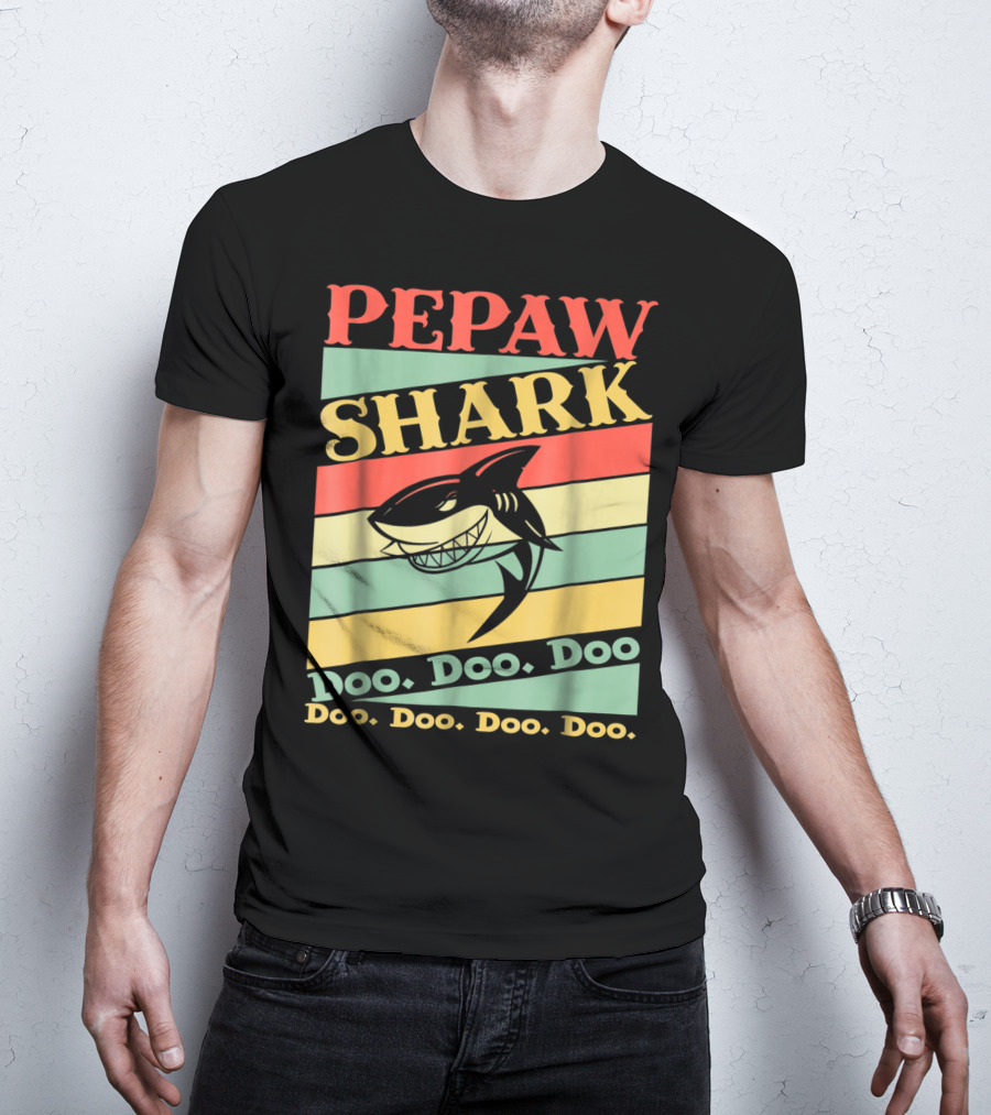 PEPAW SHARK Doo Doo Doo Retro Vintage T-Shirt