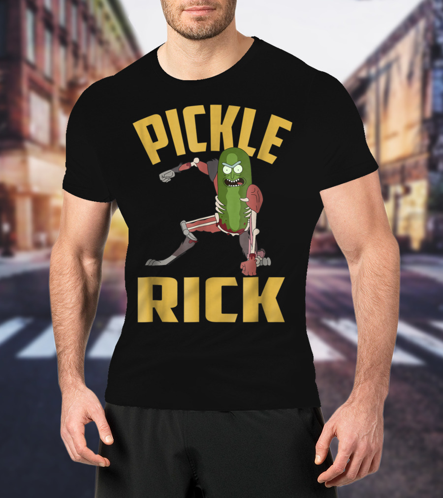 Rick And Morty Pickle Rick Punch Action Pose T-Shirt