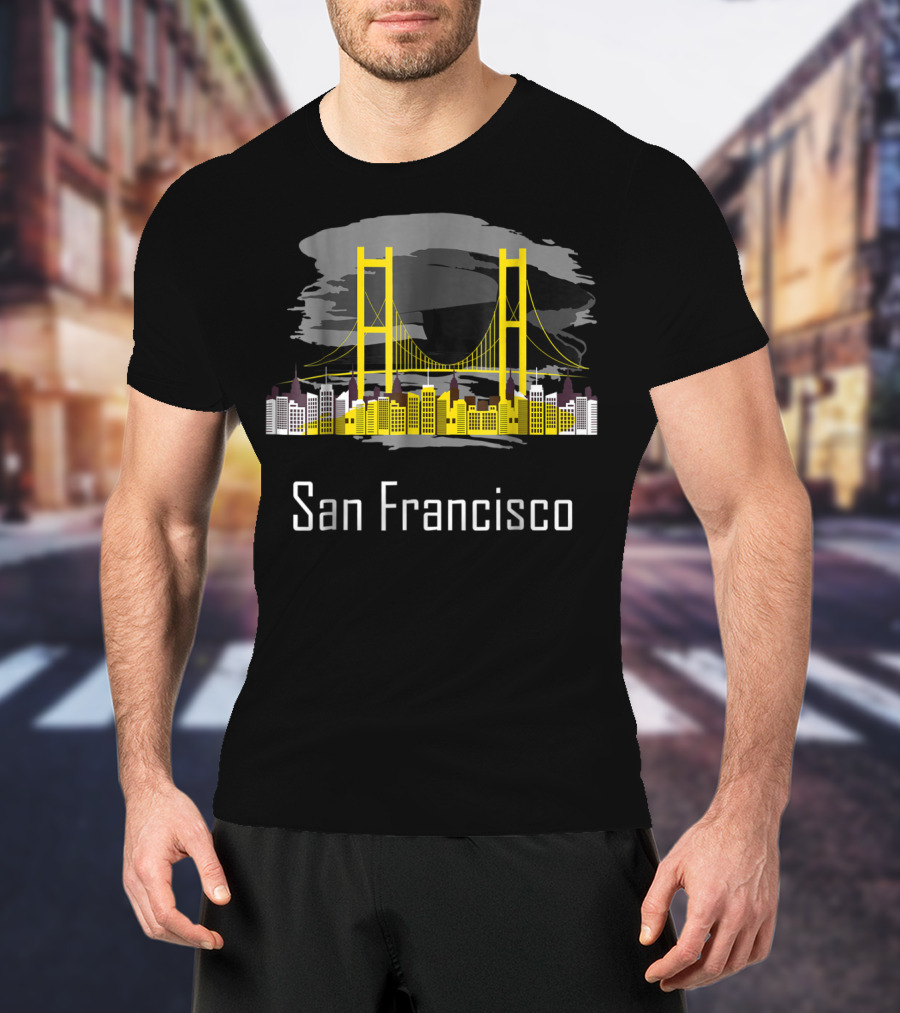 San Francisco Golden Gate Bridge California Skyline T-Shirt