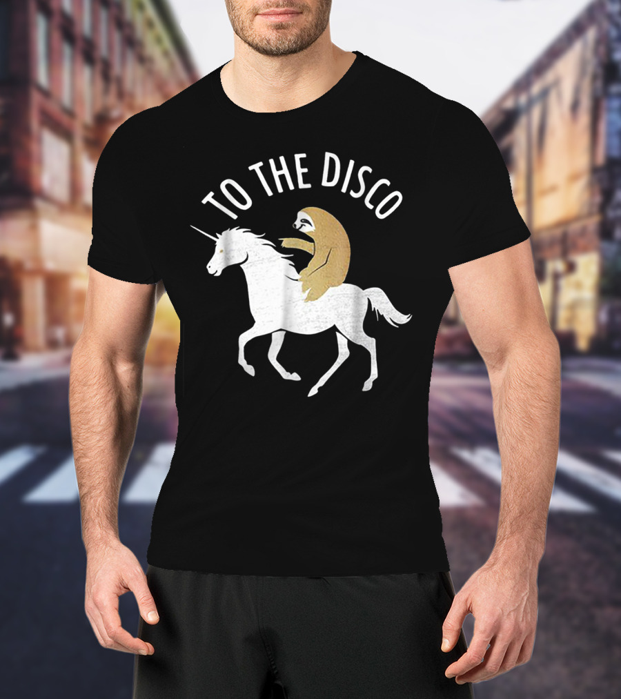Sloth Riding Unicorn To The Disco T-Shirt