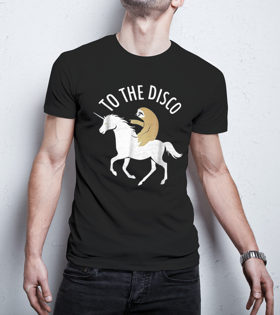 Sloth Riding Unicorn To The Disco T-Shirt