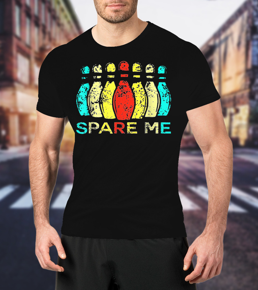Spare Me Bowling Vintage Bowling Pins T-Shirt