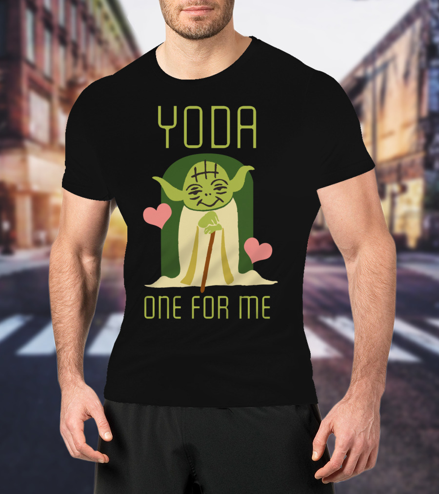 Star Wars Yoda One For Me Valentine's Hearts Cute T-Shirt