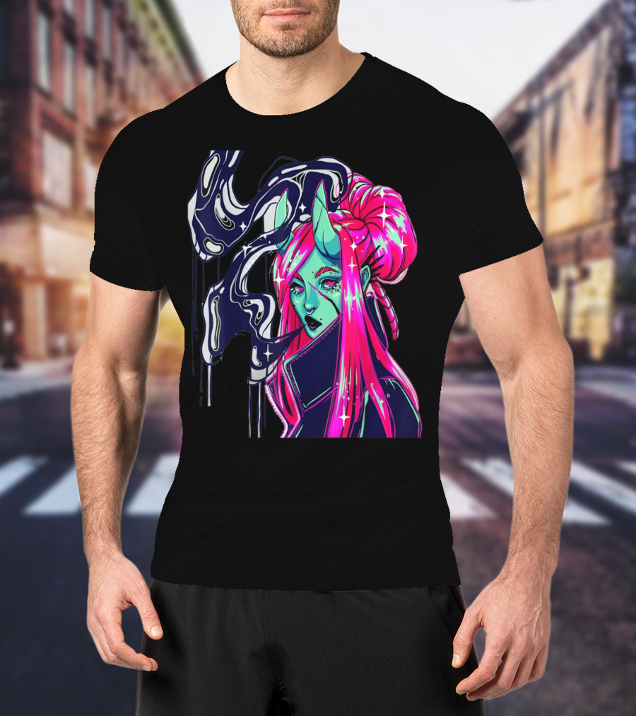 Angel Demon Neon Fantasy Comic T-Shirt