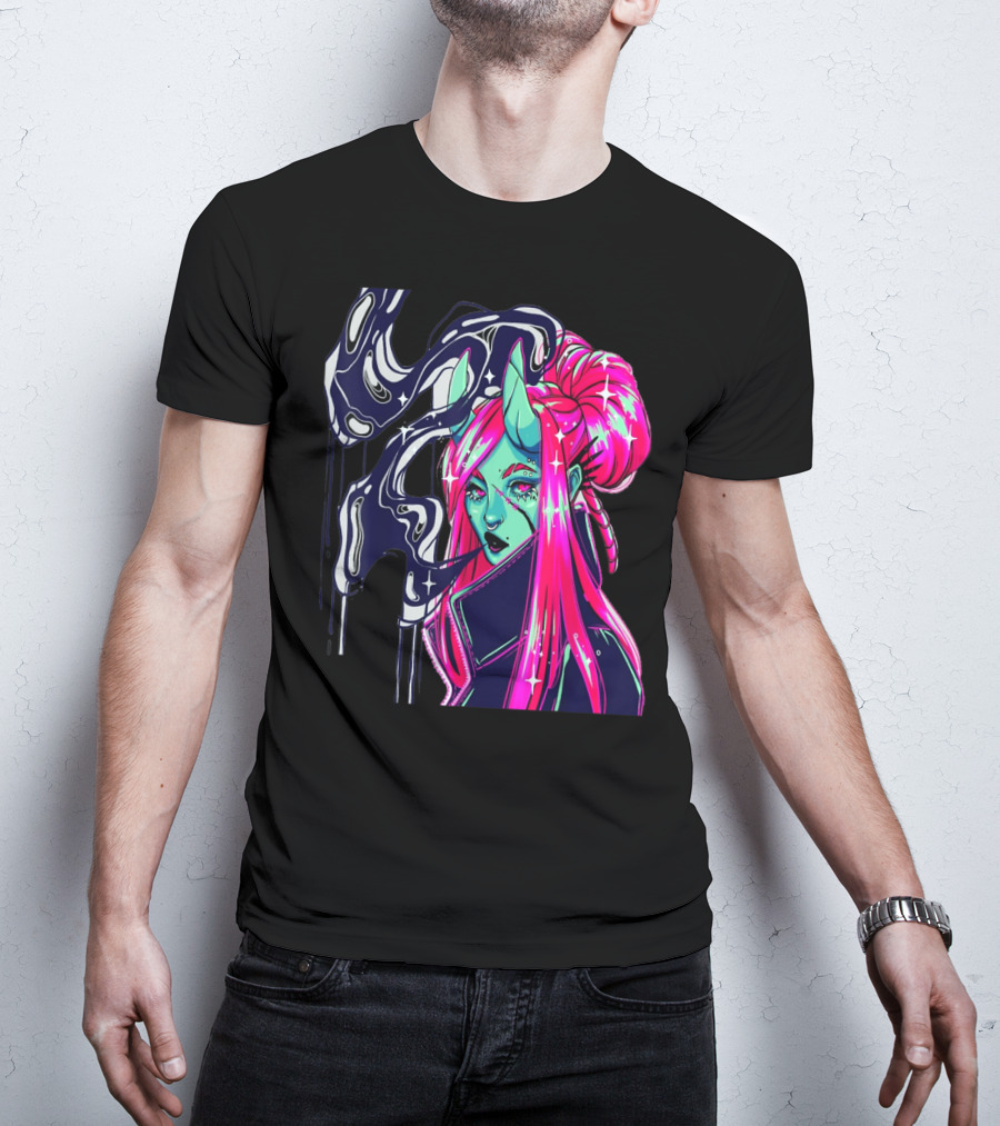 Angel Demon Neon Fantasy Comic T-Shirt