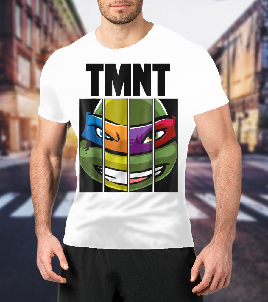 TMNT Turtle Faces Colorful Bandana Mashup T-Shirt