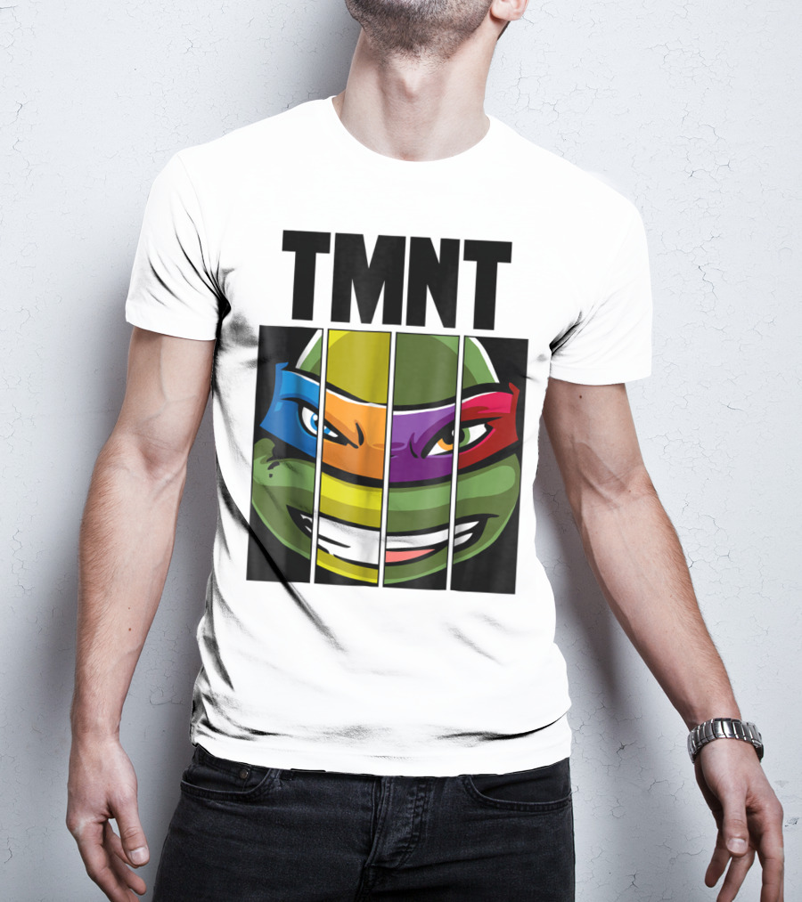 TMNT Turtle Faces Colorful Bandana Mashup T-Shirt