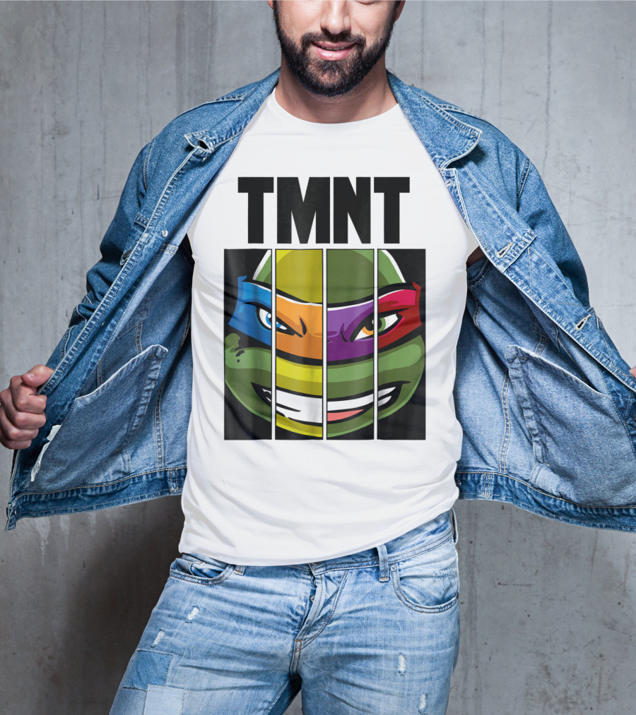TMNT Turtle Faces Colorful Bandana Mashup T-Shirt
