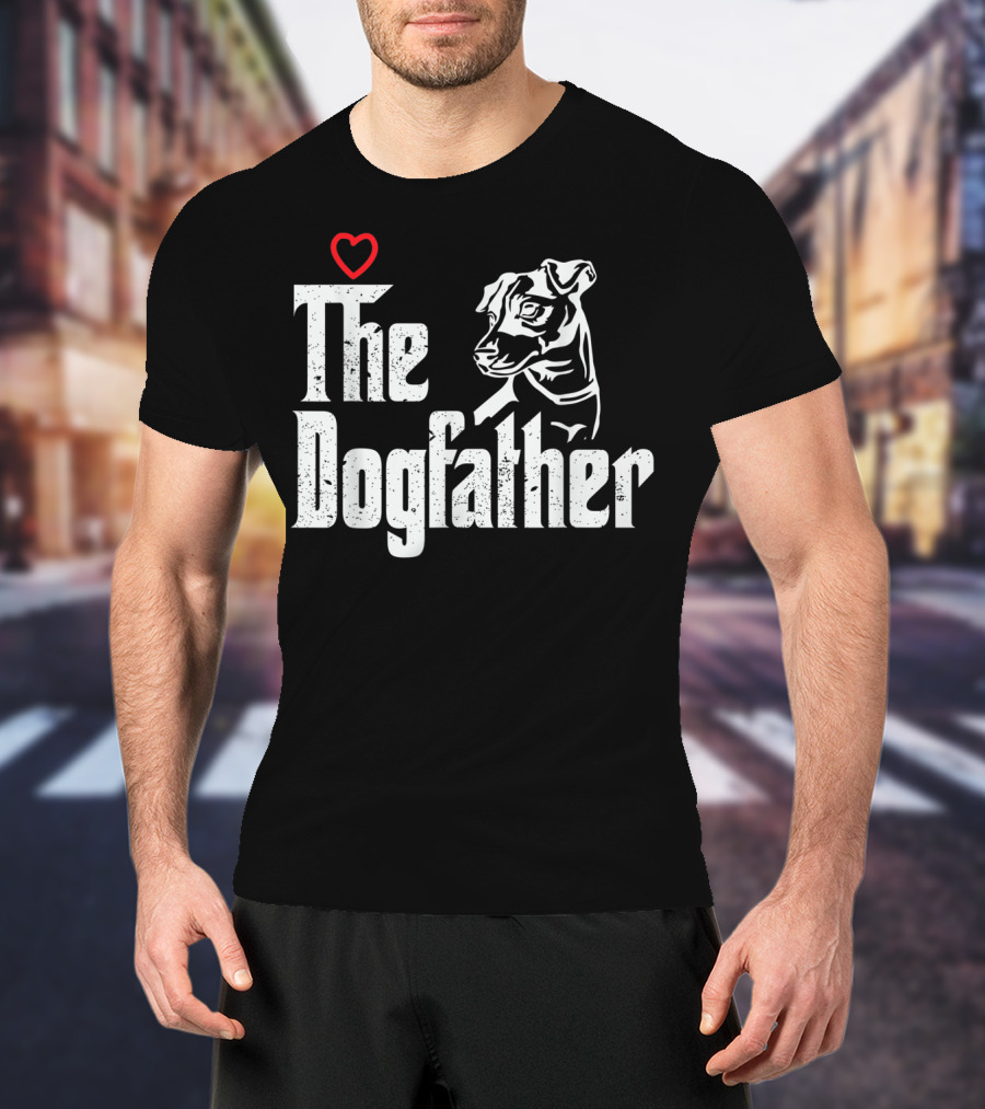 The Dogfather Jack Russell Dog Dad Father With Heart T-Shirt