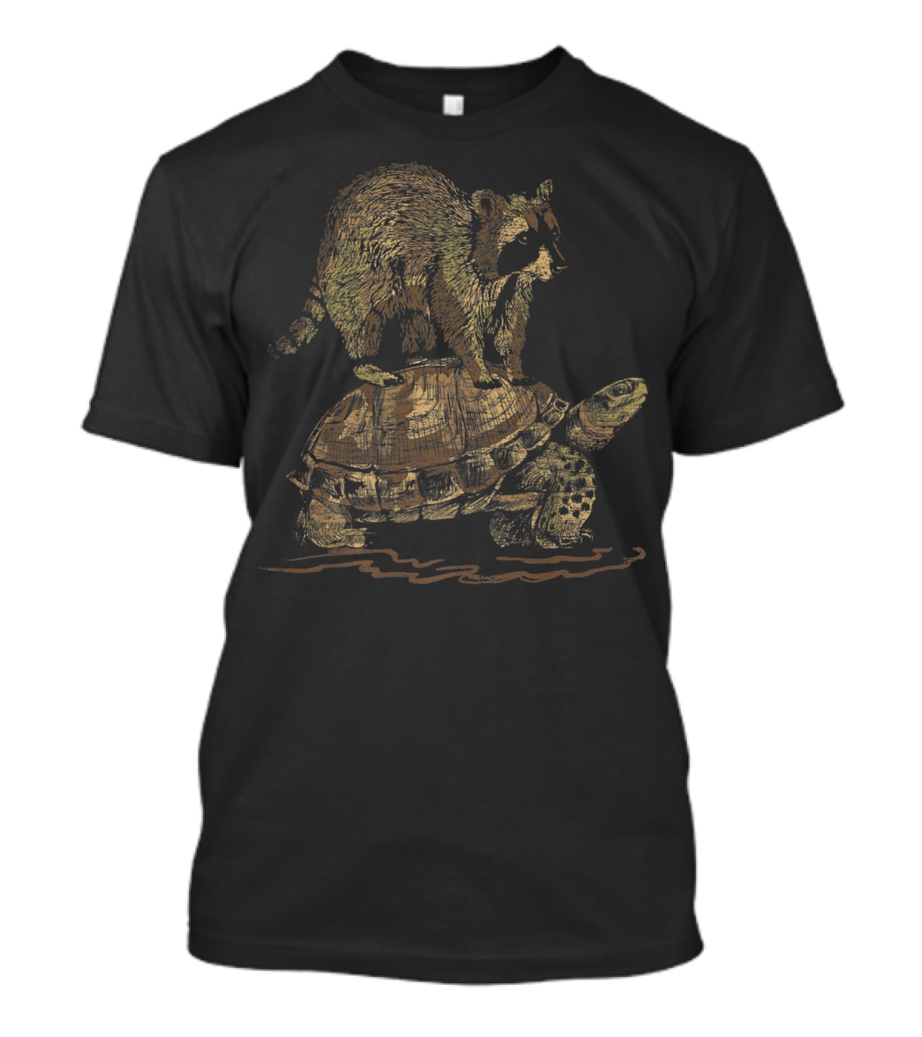 Turtle And Raccoon Adventure Duo T-Shirt