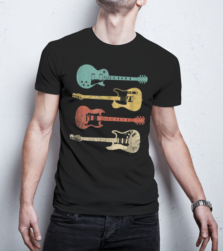 Vintage Classic Colorful Electric Guitars Collection T-Shirt