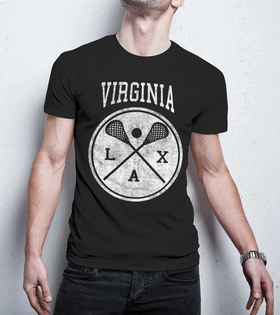 Virginia LAX Vintage Lacrosse Crossed Sticks Circle T-Shirt