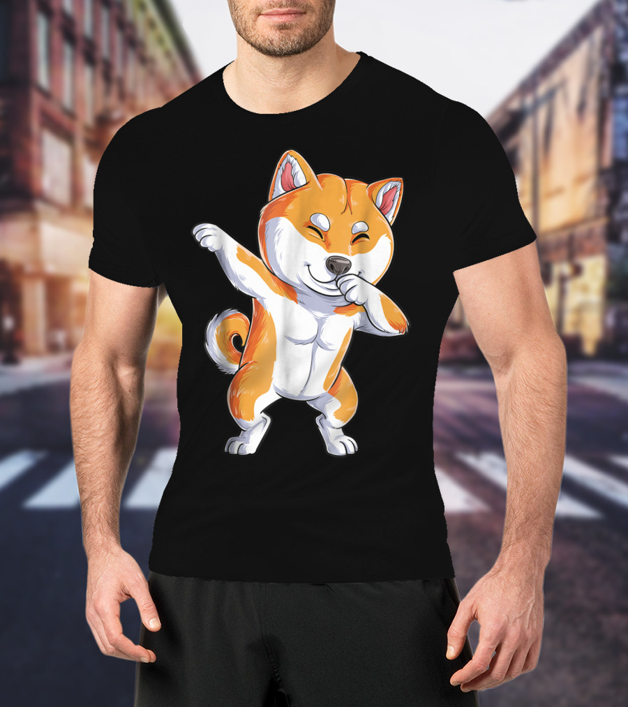 Dabbing Shiba Inu Kids Boys Puppy Dance T-Shirt
