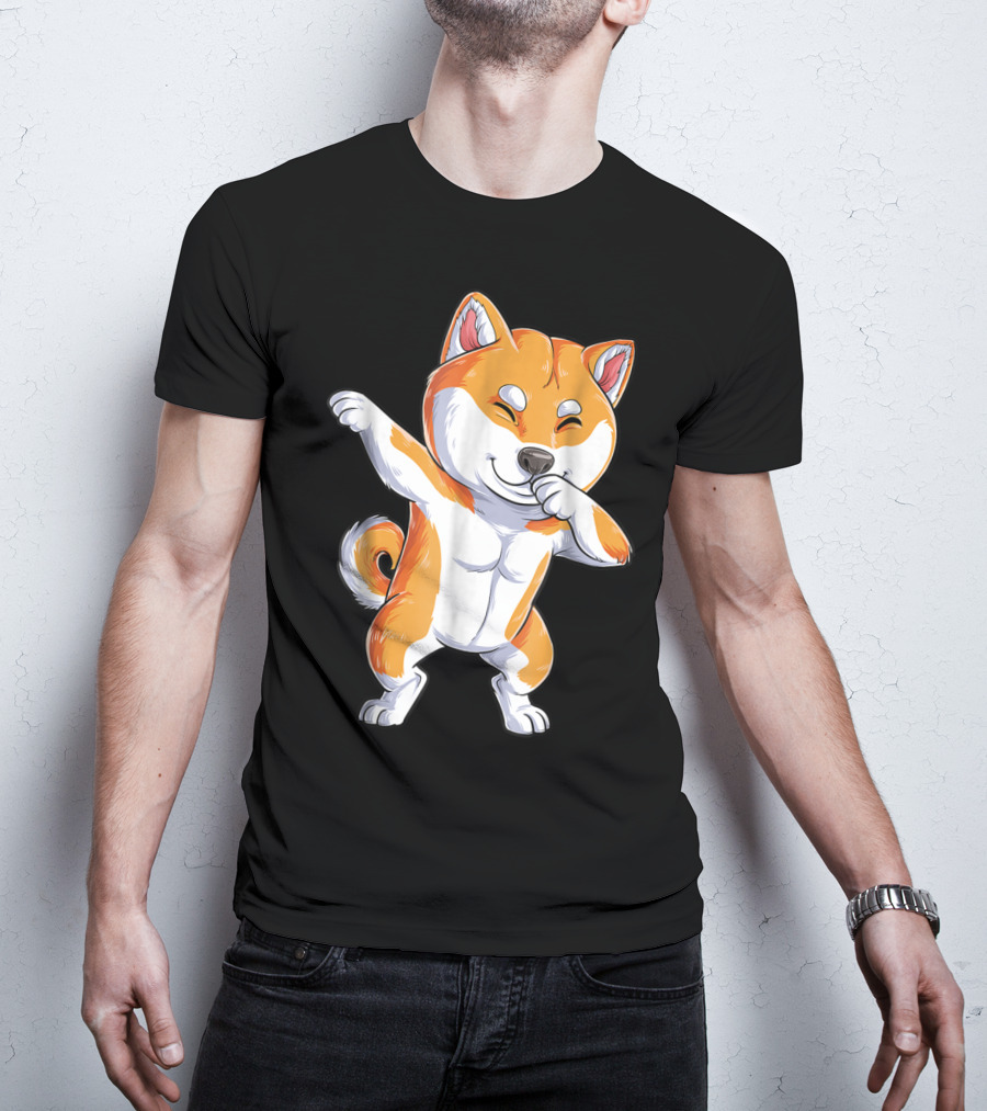 Dabbing Shiba Inu Kids Boys Puppy Dance T-Shirt