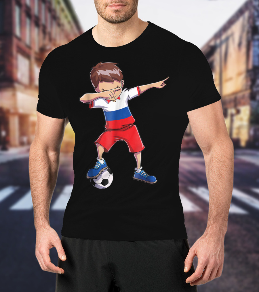 Dabbing Soccer Russia Russian Football Player T-Shirt