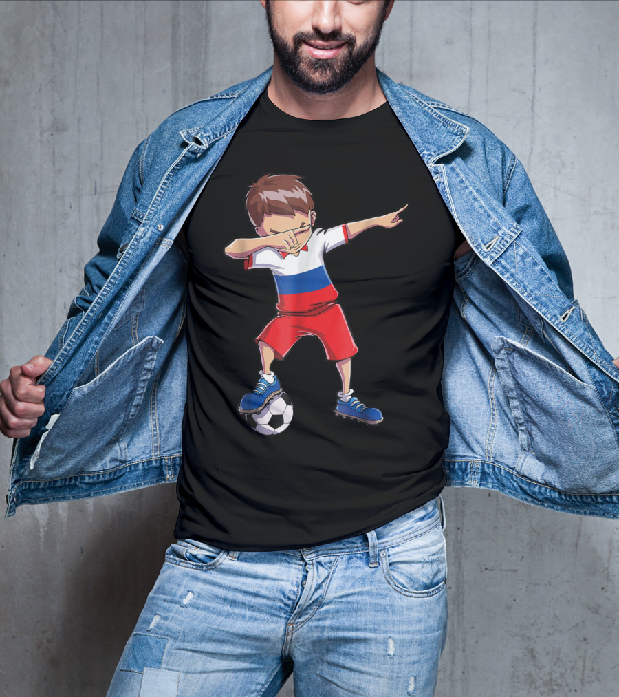 Dabbing Soccer Russia Russian Football Player T-Shirt