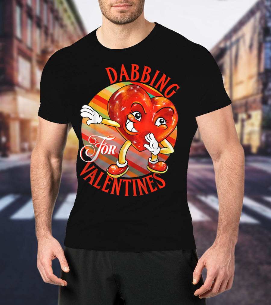 Dabbing Heart For Valentines Vintage Sunrise T-Shirt
