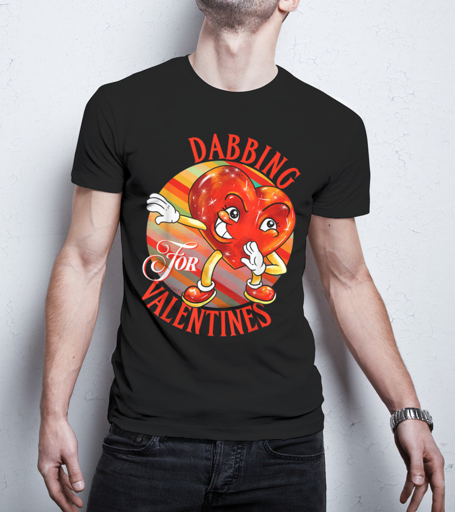 Dabbing Heart For Valentines Vintage Sunrise T-Shirt