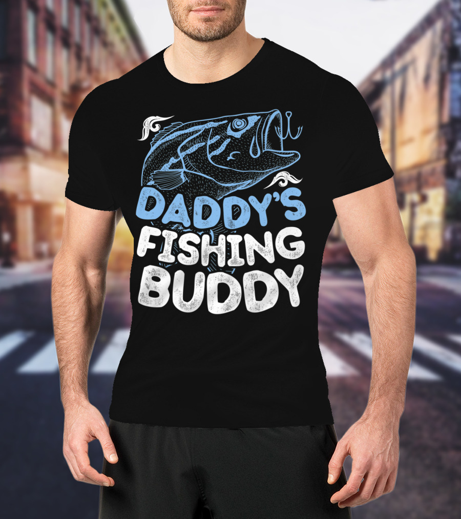 Daddy's Fishing Buddy Kids Fishing Fish Hook Fun T-Shirt