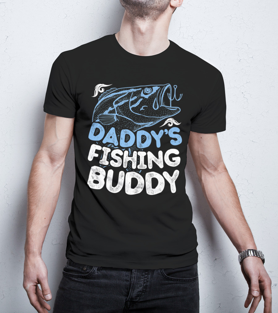 Daddy's Fishing Buddy Kids Fishing Fish Hook Fun T-Shirt