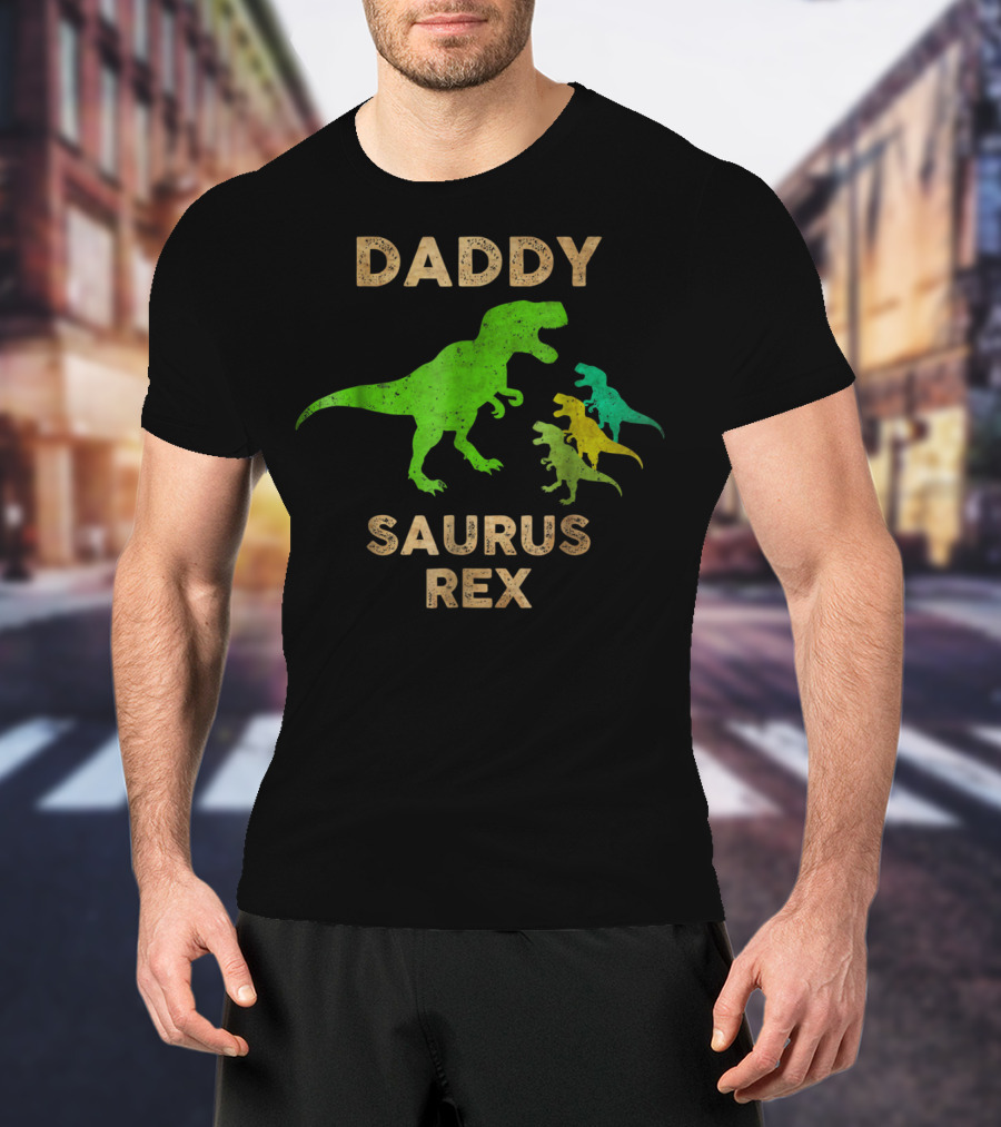 DADDY SAURUS REX Dinosaur Family T-Shirt