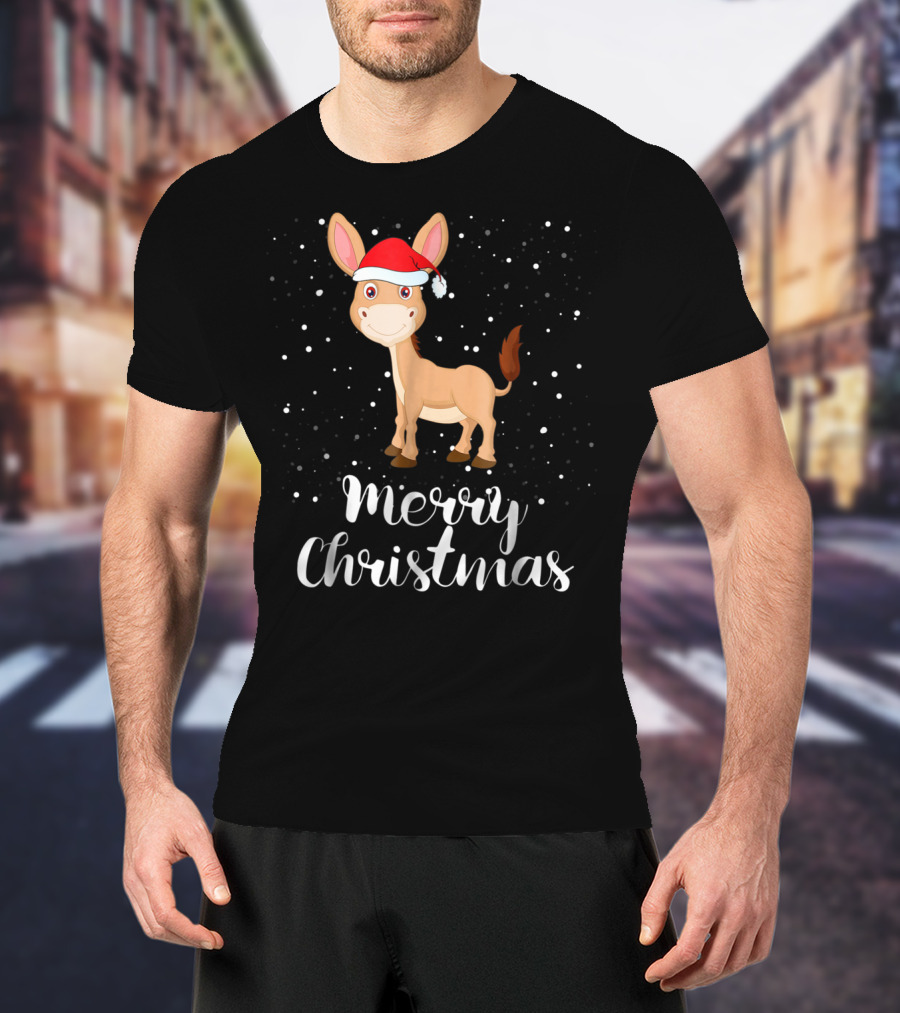 Merry Christmas Donkey Funny Matching Family Group T-Shirt