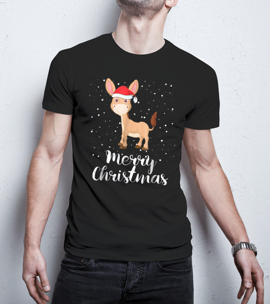 Merry Christmas Donkey Funny Matching Family Group T-Shirt