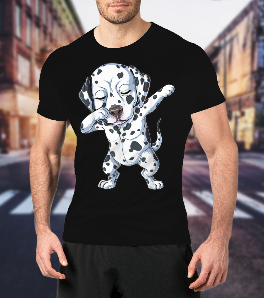 Dalmatian Dabbing Dog Lover Kids Boys Dab T-Shirt