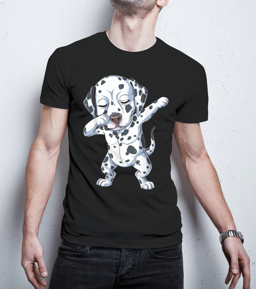 Dalmatian Dabbing Dog Lover Kids Boys Dab T-Shirt