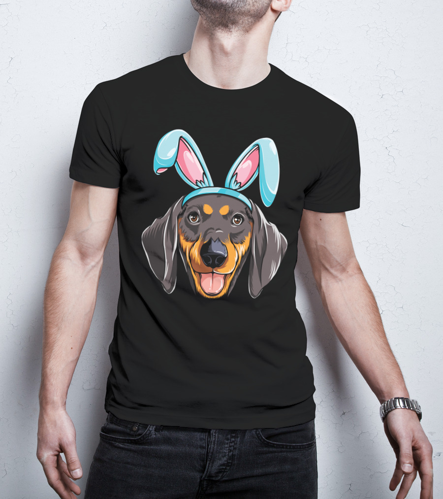 Easter Bunny Ears Dachshund Dog Boys Girl T-Shirt