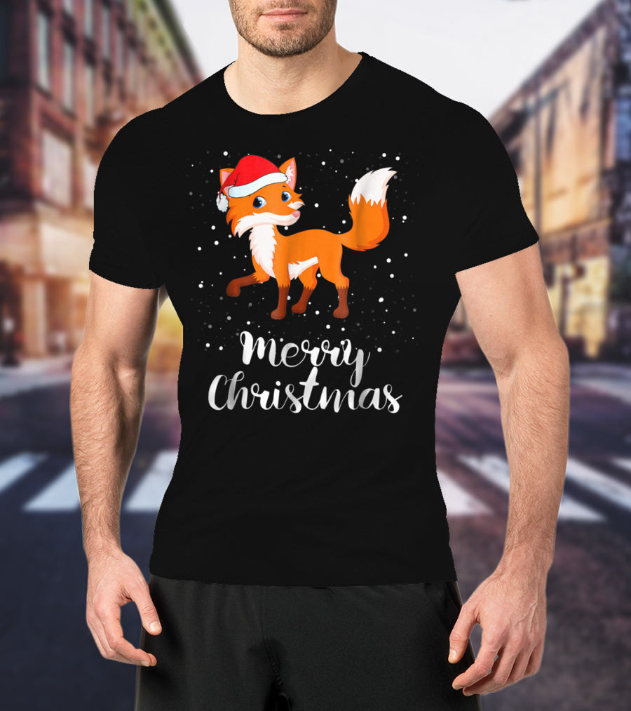 Merry Christmas Fox Funny Family Group Matching T-Shirt