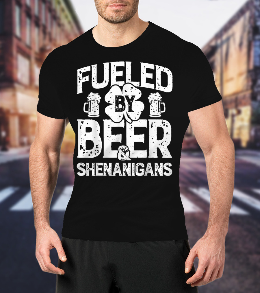 Fueled By Beer Shamrock And Shenanigans T-Shirt