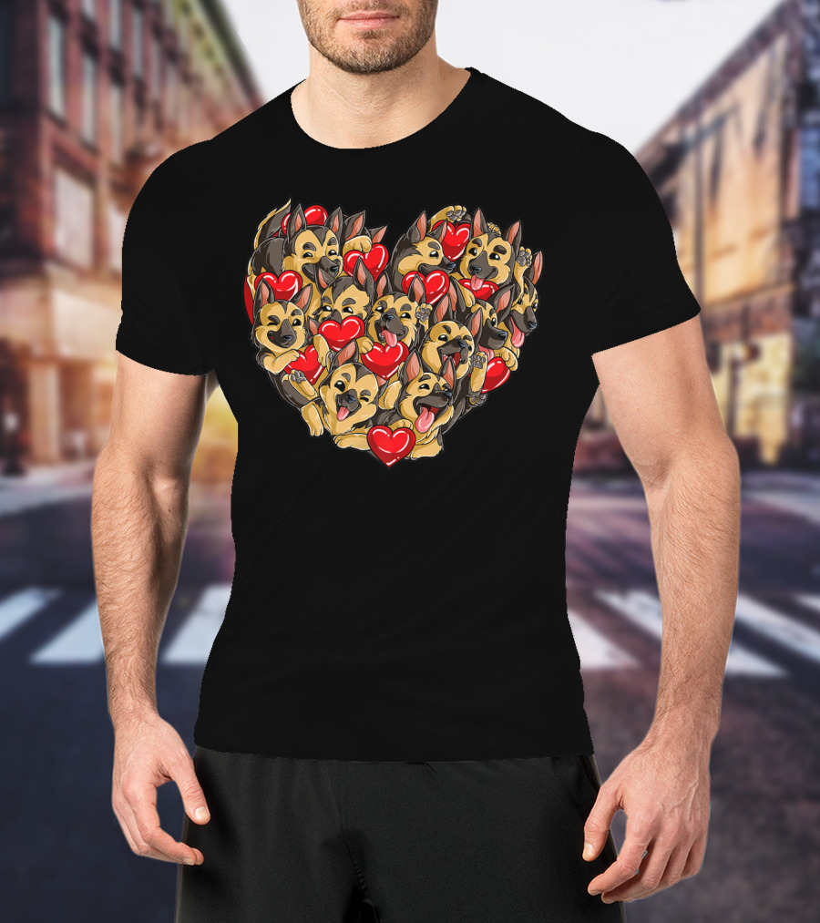 German Shepherd Heart Valentine T-Shirt
