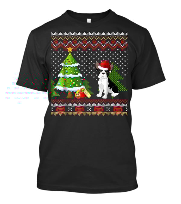 French Bulldogs Santa Christmas Tree Presents Holiday T-Shirt