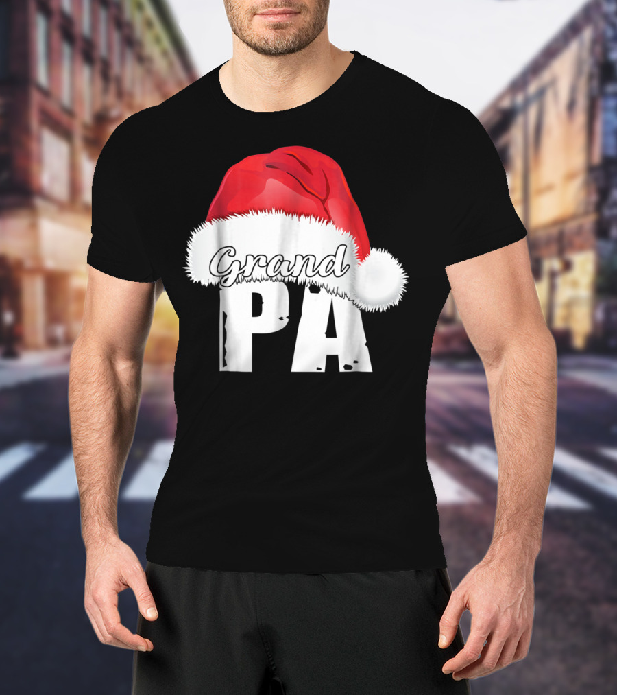 Grandpa Christmas Santa Hat Family Matching T-Shirt