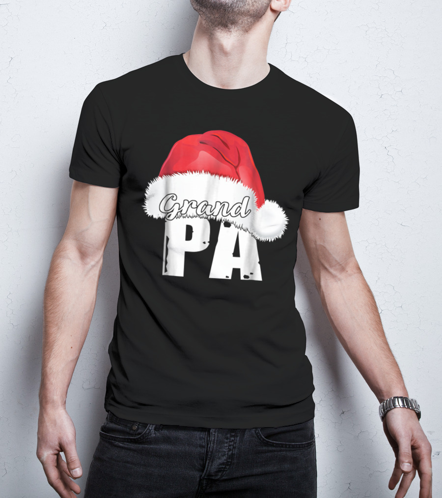 Grandpa Christmas Santa Hat Family Matching T-Shirt