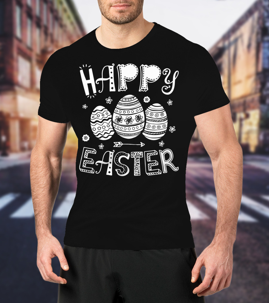 Happy Easter Eggs Women Men Kids Bunny T-Shirt